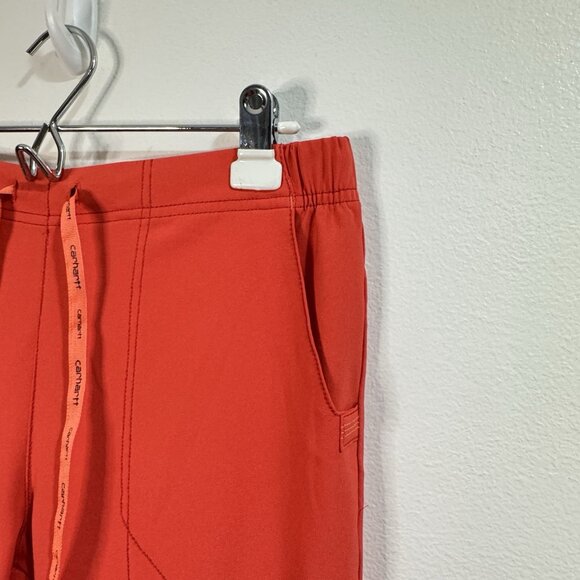 Carhartt Force Pants Womens M Scrubs Work Coral Orange Flare Pull On Comfort - Picture 2 of 9